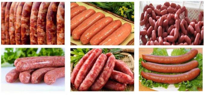 Salsicha comercial da galinha que faz a máquina de enchimento do material da salsicha da máquina
