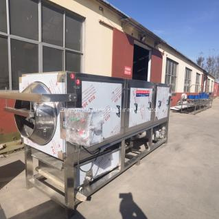 Linha industrial núcleos da máquina da frigideira do amendoim dos amendoins que fritam a linha
