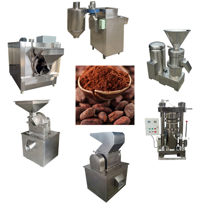 máquinas de processamento de aço inoxidável do cacau de 100kg/H Bean To Bar Chocolate Machine 200kg