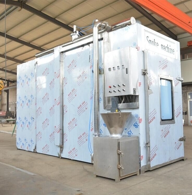 forno industrial de fumo da casa do fumo do grupo do PLC 100kg da máquina da carne 380v
