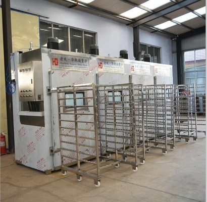 forno industrial de fumo da casa do fumo do grupo do PLC 100kg da máquina da carne 380v