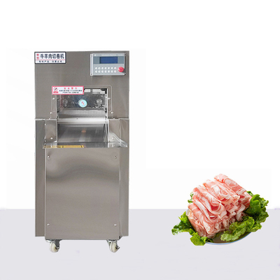 A máquina congelada do cortador das partes do rolo da carne refrigerou a carne de carneiro que desbasta 550w de congelação