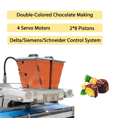 pedaços de chocolate dobro disparados das cores 2d/3d um que fazem o distribuidor de depósito do chocolate da máquina